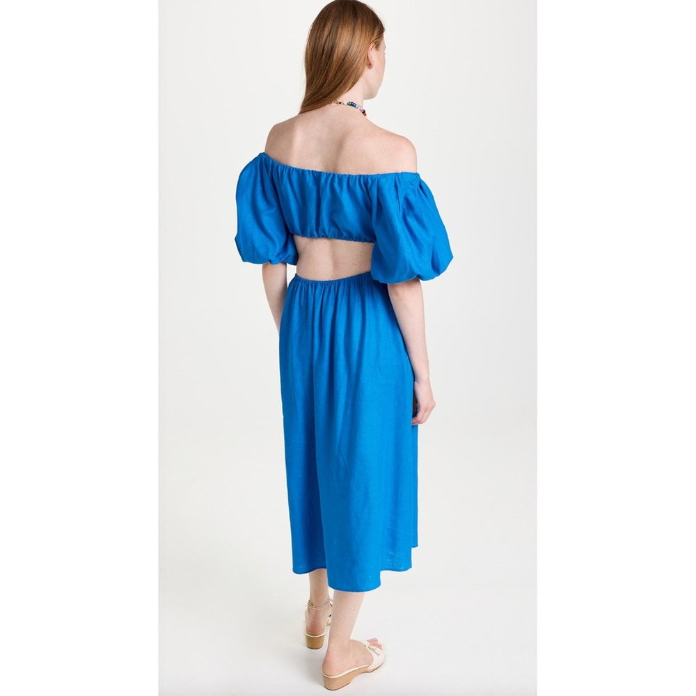 FARM Rio Blue Midi Knot Dress  Blue Midi Knot Dress Size L - Picture 2 of 12